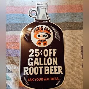 REPRODUCTION VINTAGE LOOK A&W JUG SIGN -  Garage Decor  14 gauge steel